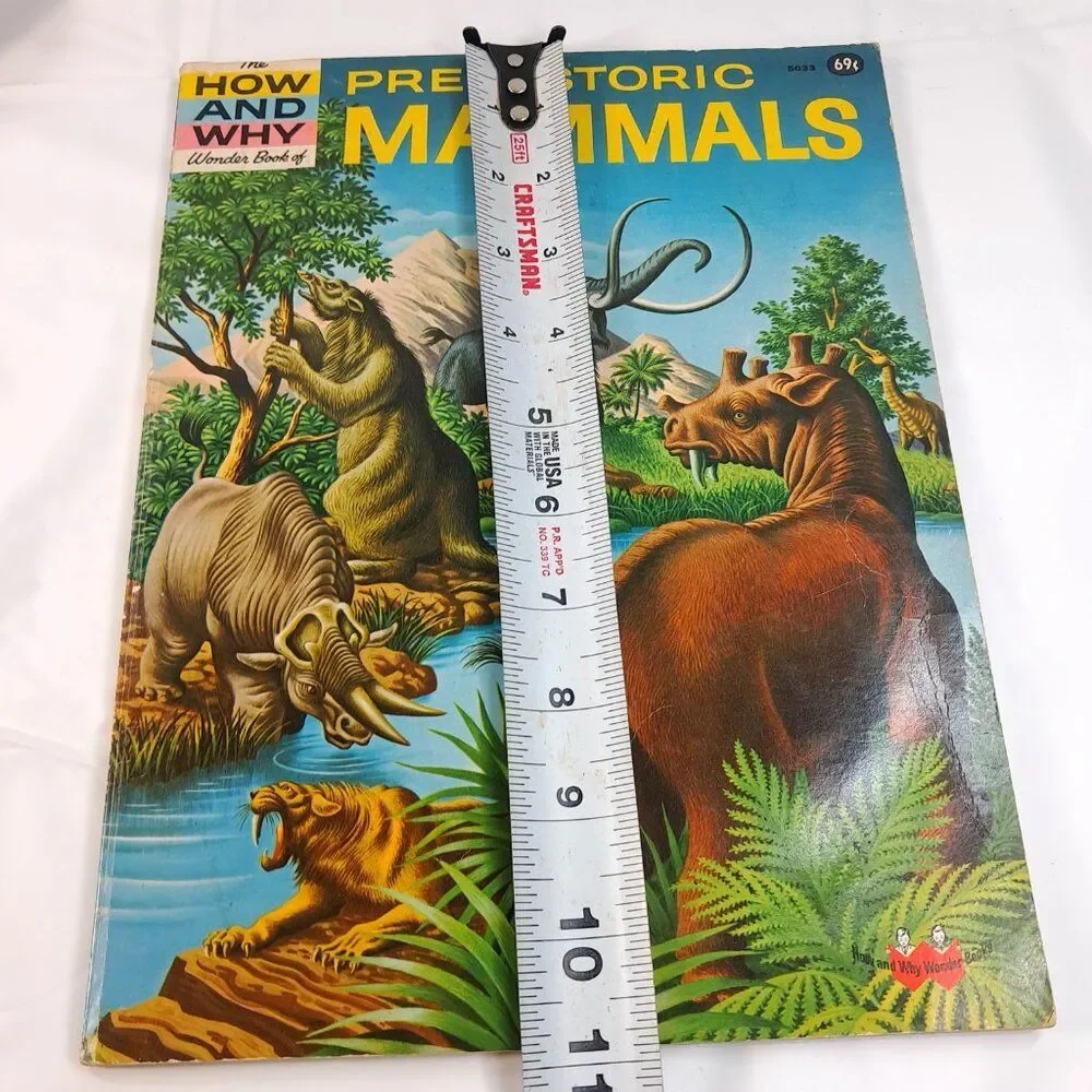 Vintage The How & Why Wonder‎ Book Of Prehistoric Mammals kids 1972 animals pics